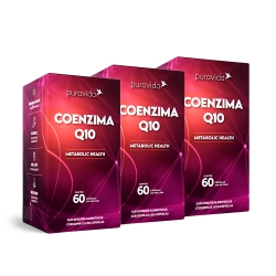 Kit 3 Unidades Coq10 Coenzima Q10 (60 Cpsulas) - Pura Vida