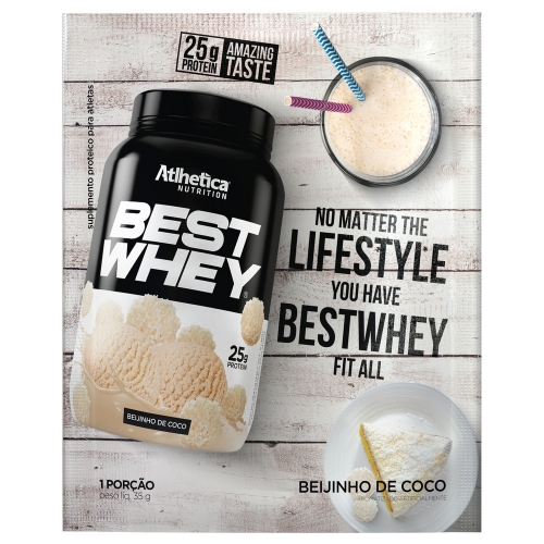 Best Whey Sabor Beijinho de Coco (35g Sachê) - Atlhetica Nutrition