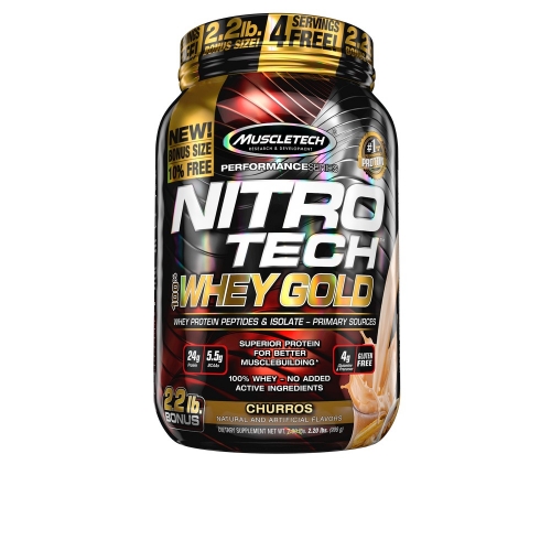 Nitro Tech 100% Whey Gold Sabor churros (999g) - Muscletech
