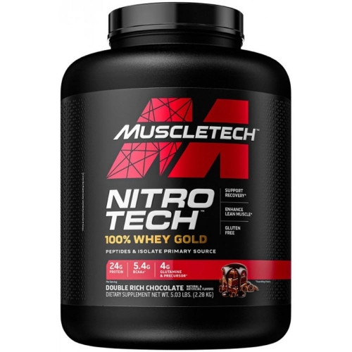 Nitro Tech 100% Whey Gold Sabor Double Rich Chocolate (2,28kg) - Muscletech