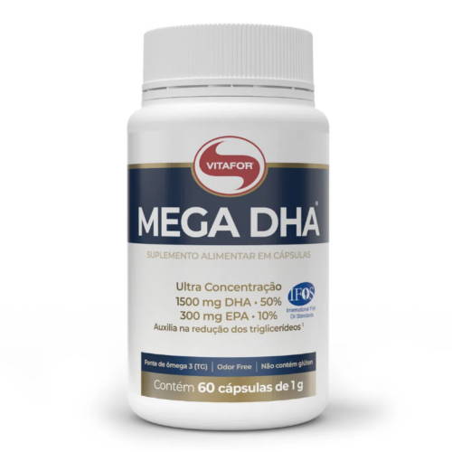 Mega DHA - Óleo de Peixe em Cápsula - Vitafor - 60 Cápsulas