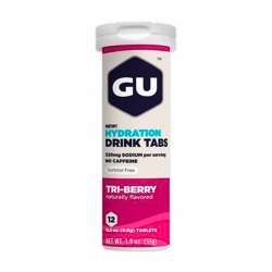 GU Hydration Drink Tabs Sabor Frutas Vermelhas (Tubo com 12 Pastilhas) 55g - GU Energy