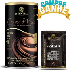 Compre Cacao Whey - Whey Protein Hidrolisado (900g) - Essential e Ganhe 1 Sachê Feel Complete