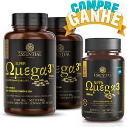 Compre 2 Super Omega 3 (180 Cápsulas - 1000mg) e Ganhe 1 (120 Cápsulas - 500mg) - Essential
