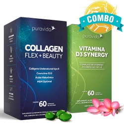 Combo Collagen Flex + Beauty (60 Cápsulas) + Vitamina D3 Synergy (60 Cápsulas) - Pura Vida