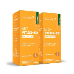 Kit 2un Bio Vit D3 + K2 (20ml) - Pura Vida