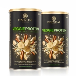 Kit 2unid Veggie Protein Sabor Banana com Canela - Protena 100% Vegetal (450g) - Essential