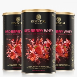 Kit 3unid Red Berry Whey Sabor Frutas Vermelhas (450g) - Essential