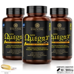 Kit 3unid Super mega 3 Gastro Resistant (90 Cpsulas) - Essential Nutrition