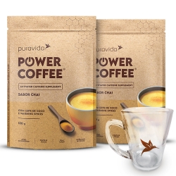 Compre 2unid Power Coffee Sabor Chai (180g) - Pura Vida e Ganhe Xcara