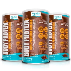 Kit 3uni Body Protein Sabor Cacau (600g) - Equaliv
