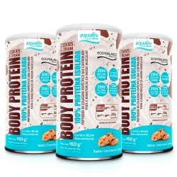 Kit 3uni Body Protein Sabor Cookies & Cream (450g) - Equaliv