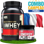 Combo campeões: França - 100% Whey Protein Gold Standard (909g) + Energy Plus (150g) - Optimum Nutrition Combo campeões: França - 100% Whey Protein Gold Standard (909g) + Energy Plus (150g) - Optimum Nutrition