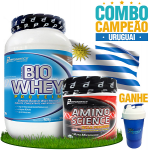 Combo campeões: Uruguai - 1 unidade Bio Whey Protein (909g) + Amino Science BCAA Powder (300g) + coqueteleira Performance Nutrition Combo campeões: Uruguai - 1 unidade Bio Whey Protein (909g) + Amino Science BCAA Powder (300g) + coqueteleira Performance Nutrition
