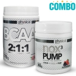 Combo Physical Pharma: 1 BCAA 2:1:1 Sabor Açaí e Guaraná (378g) + NOX 3 PUMP (300g) - Physical Pharma Combo Physical Pharma: 1 BCAA 2:1:1 Sabor Açaí e Guaraná (378g) + NOX 3 PUMP (300g) - Physical Pharma
