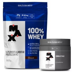 Combo 100% Whey Refil (900g) + Creatina (300g) - Max Titanium