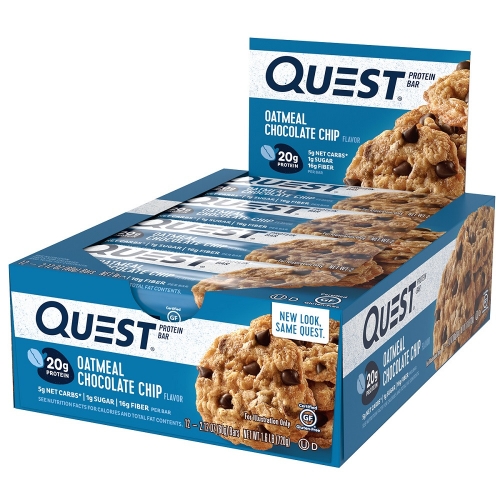 Quest Bar - Protein Bar Sabor Oatmeal Chocolate Chip (Caixa c/ 12 Unidades de 60g cada) - Quest Nutrtion