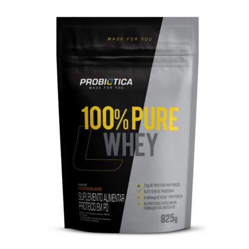 100% Pure Whey Protein Sabor Chocolate (825g) - Probiótica