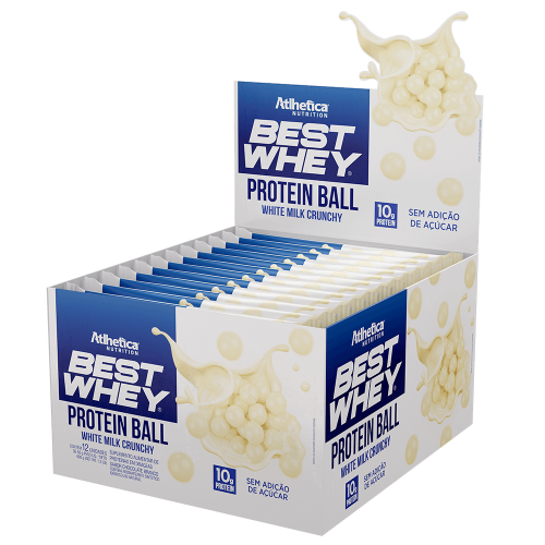 Best Whey Protein Ball Sabor White Milk Crunchy (1 Cx c/ 12 Unidades de 50g) - Atlhetica Nutrition