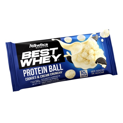 Best Whey Protein Ball Sabor Cookies & Cream Crunchy (1 Unidade de 50g) - Atlhetica Nutrition