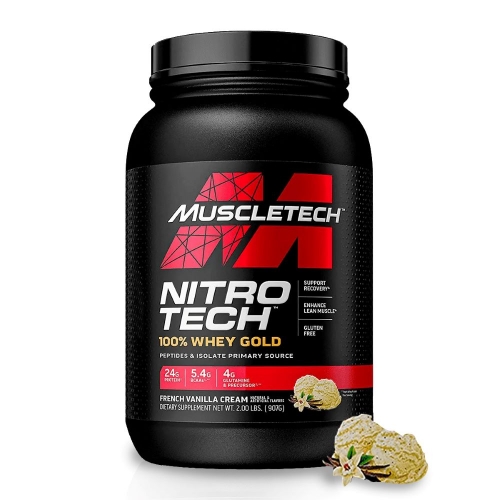 Nitro Tech 100% Whey Gold Sabor French Vanilla Cream (907g) - Muscletech