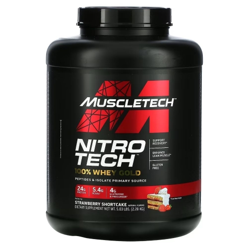 Nitro Tech 100% Whey Gold Strawberry Shortcake (2,27kg) - Muscletech