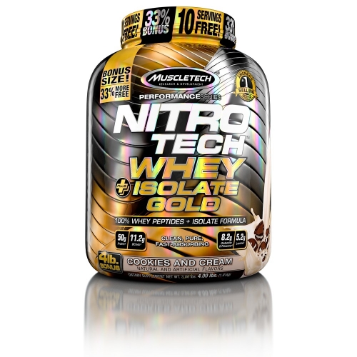 Nitro Tech Plus Whey Gold Isolate sabor Cookies & Cream (1,8kg) - Muscletech