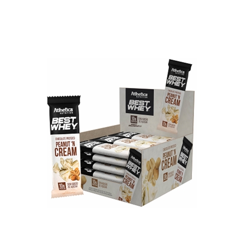 Best Whey Chocolate Proteico sabor Crunchy n Cream (Caixa c/ 12 tabletes) - Atlhetica