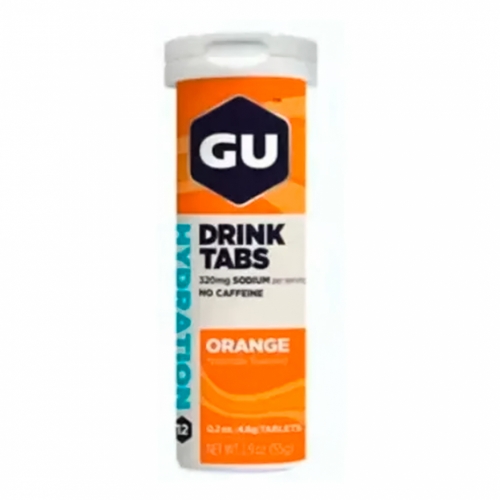 GU Hydration Drink Tabs Sabor Laranja (Tubo com 12 Pastilhas de 55g) - GU Energy