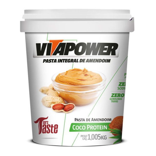 Pasta de Amendoim Integral Coco Protein (1kg) - VitaPower