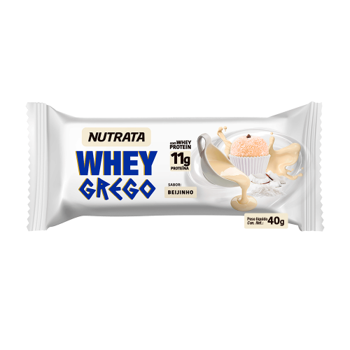 Whey Grego Bar Sabor Beijinho (1 unidade de 40g) - Nutrata