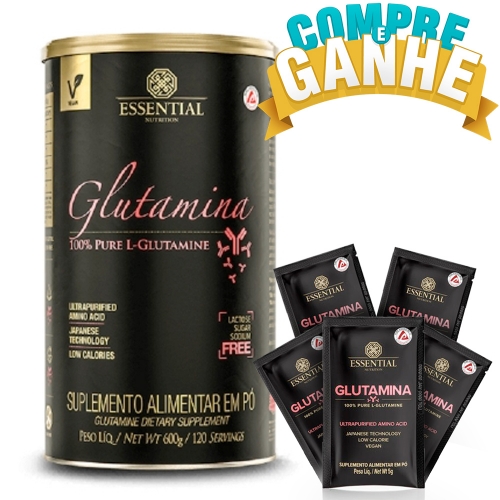 Compre Glutamina (600g) - Essential e Ganhe + 5 sachês (5g)