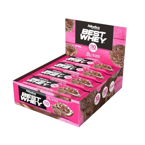 Best whey Bar Sabor Brigadeiro (Cx c/ 12 unidades) - Atlhetica Nutrition