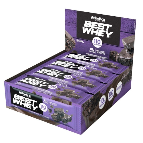 Best whey Bar Sabor Brownie de chocolate (Cx c/ 12 unidades) - Atlhetica Nutrition