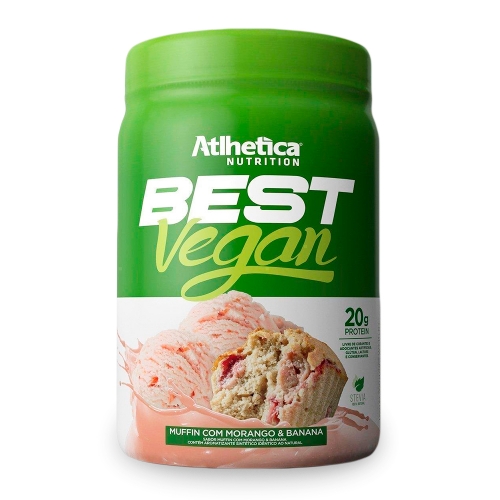 Best Vegan sabor Muffin c/ morango (500g) - Atlhetica Nutrition