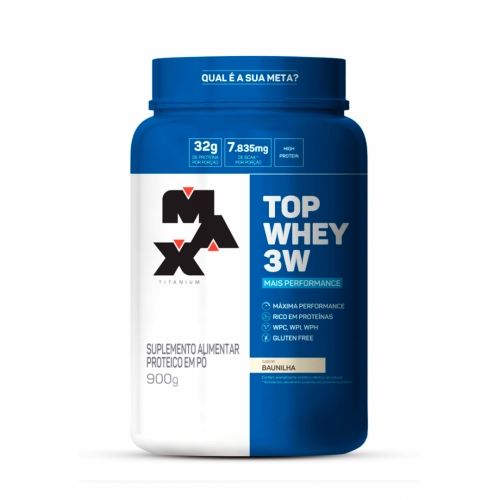 Top Whey 3W Mais Performance Sabor Baunilha (900g) - Max Titanium