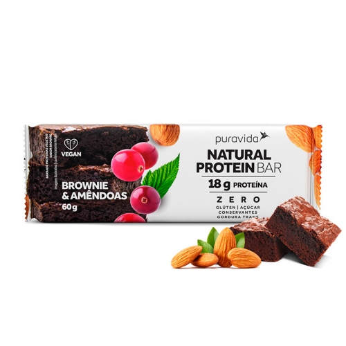 Natural Protein Bar  Sabor Brownie & Amêdoas (60g) - Pura Vida