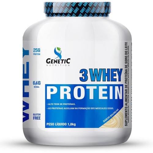 3 whey Protein Sabor Baunilha (1,8kg) - Genetic Nutrition
