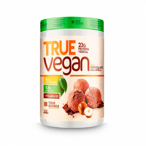 True Vegan sabor Chocolate c/ Avelã (418g) - True Source