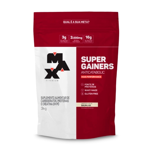 Super Gainers Anticatabolic Sabor Baunilha (3kg) - Max Titanium