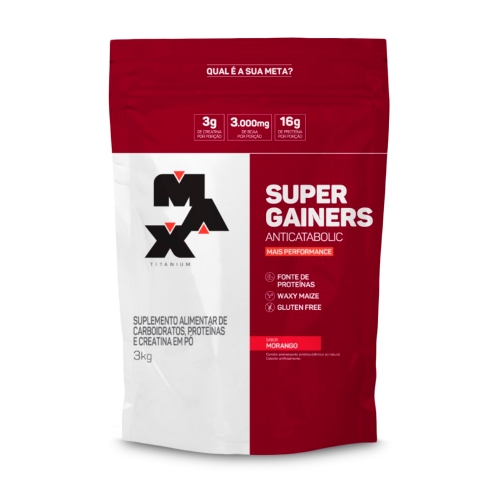 Super Gainers Anticatabolic Sabor Morango (3kg) - Max Titanium