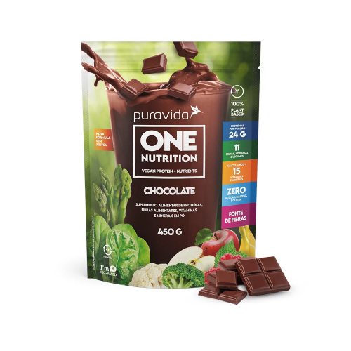 One vegan Nutrition Sabor Chocolate (450g) - Pura Vida Validade 04/2025