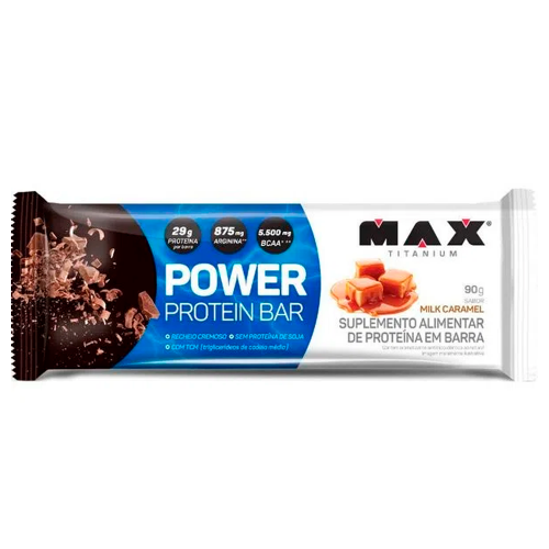 Power Protein Bar Sabor Milk Caramel (1 Unidade de 90g) - Max Titanium