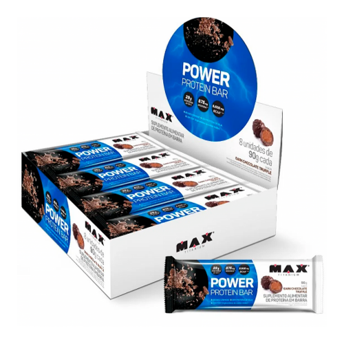 Power Protein Bar Sabor Dark Chocolate Truffle (Caixa com 8 Unidades d