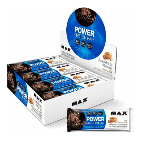 Power Protein Bar Sabor Peanut Butter (Caixa com 8 Unidades de 90g) - 