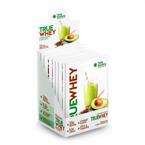 True Whey sabor Abacate com Nibs de Cacau (1 Cx. com 10 saches de 32g) - True Source