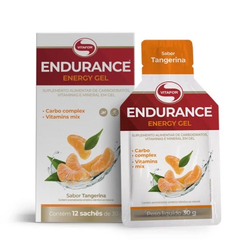 Endurance Energy Gel Sabor Tangerina (Cx com 12 Sachês de 30g) - Vitafor