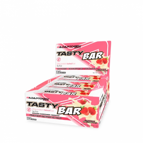 Tasty Bar Sabor Strawberry White Chocolate (Cx c/ 12 unidades de 51g cada) - Adaptogen Science Val : 31/03/21