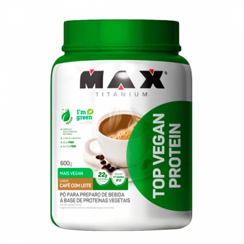 Top vegan Protein Sabor Café com Leite (600g) - Max Titanium - Corpo & Vida Suplementos Alimentares e Vitaminas - Corpo & Vida Suplementos Alimentares e Vitaminas