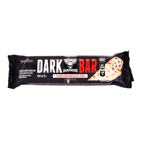 Dark Bar - Whey Bar Darkness Sabor Flocos c/ Chocolate Chip (1 Unidade de 90g) - Integralmédica